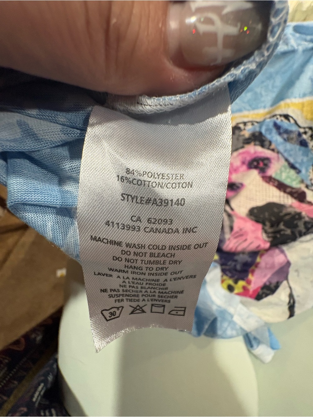 NWT Alison Sheri Blue Graphic Dog Print Tee - Picture 4 of 5